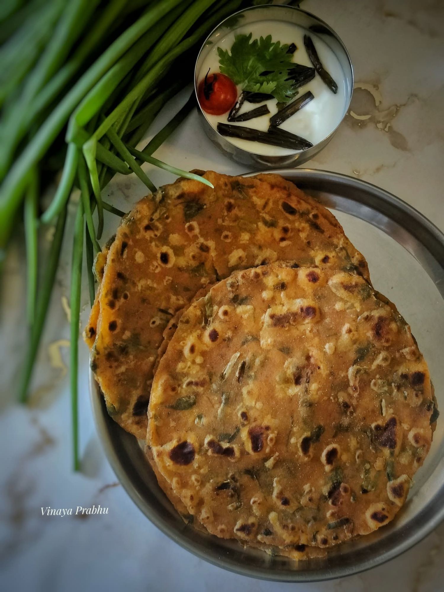 Spring Paratha Spring onion Paratha. - Vinaya's Culinary Delights